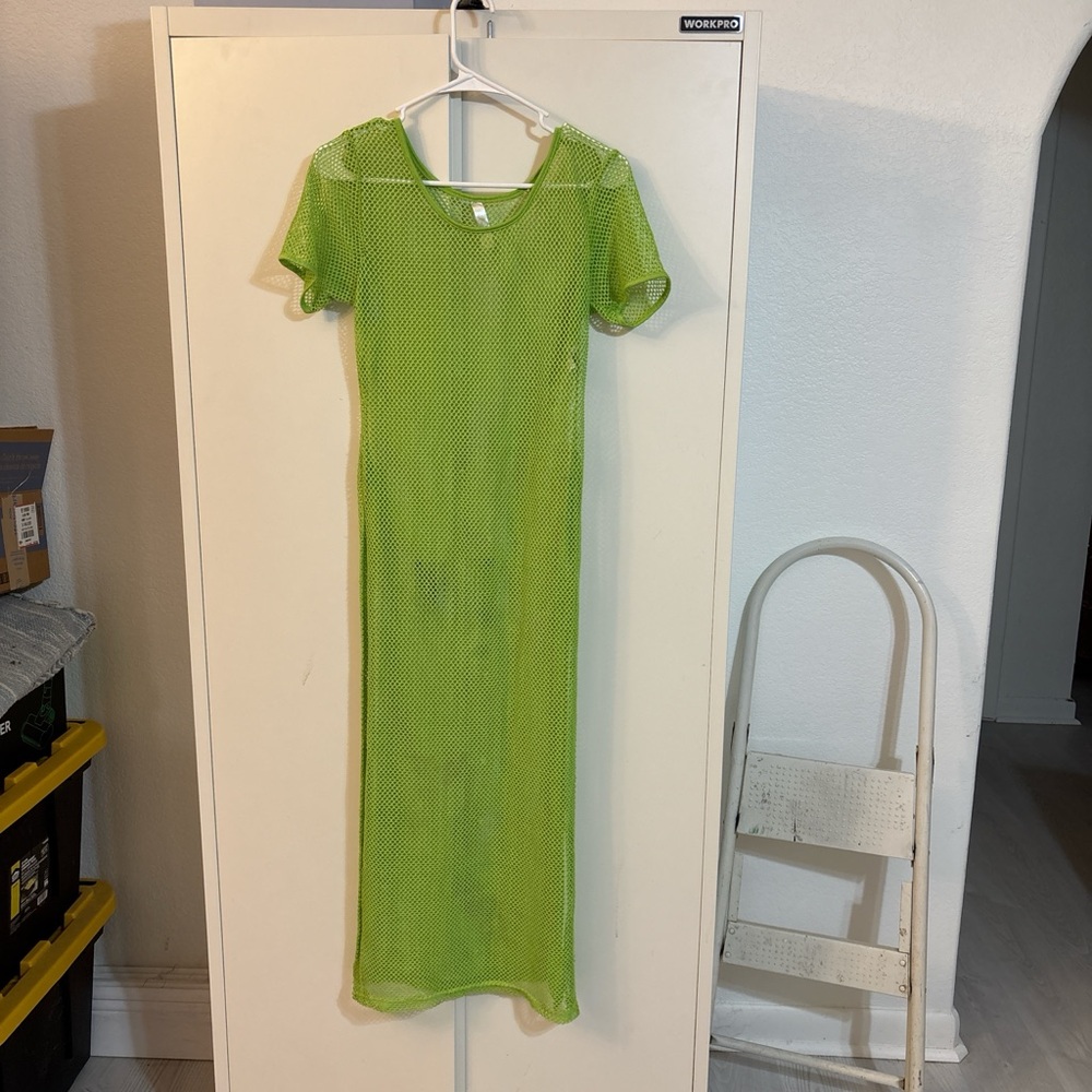 Vibrant Green Mesh Dress